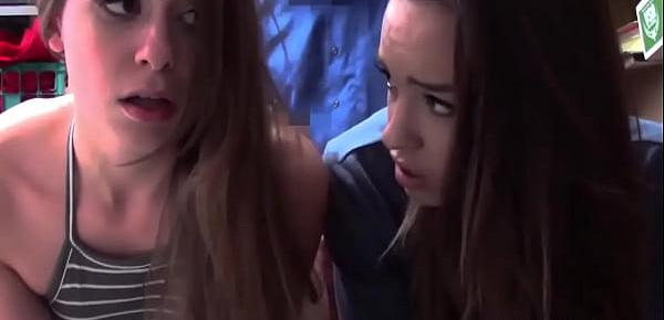  Teen Shoplifters Charity Crawford and Zoey Laine Banged Hard By Guard